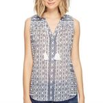 Paige Bettine Sleeveless Top Tassel White Blue XS Photo 7