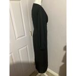 Revolve Krisa Long Sleeve Deep V Neck MIDI Black Dress Photo 3