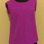 Merona Keyhole Back Faux Silk Purple Blouse Photo 0