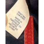 Tommy Hilfiger TOMMY HILFIGER Blue White Red Striped Round Logo VINYL CROSSBODY Purse HAND BAG Photo 2