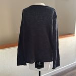 Wooden Ships  Charcoal blue Knit sweater with orange colored letters reading Love Photo 2