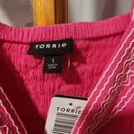 Torrid  size 1 pink babydoll Crinkle gauze embroidered tier top nwt Photo 4