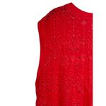 Democracy  Womens Tops Tank Floral Eyelet Boxy Fit Sleeveless Pullover Red Sz. XL Photo 7