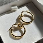 Gold Hoop Earrings, Tied Knot Hoops Photo 1