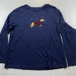 Croft & Barrow ‎ Blue 3/4 Sleeve Dachshund Dog Front Print Casual Cotton Shirt XL Photo 0