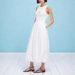 Madewell The Melody Bubble-Hem Smocked Midi Dress In Poplin Size XS Photo 9