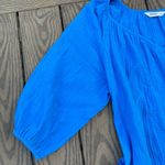 Sonoma NWT  size large blue gauzy tie waist quarter sleeve dress midi Photo 4