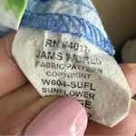 Jams World  XL Sunflower‎ Print Button Up Rayon Shirt Women's 3/4 Sleeve Boho Photo 6