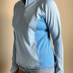 L.L.Bean 1/2 Zip Pullover Sweatshirt Blue with Thumb Holes Size M Photo 6