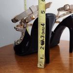 It's OK Black and Tan Strappy Heels Size 8W pointy toe heels wide heels Photo 9