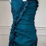 Badgley Mischka Teal Blue Green One-Shoulder Mini Dress 12 Photo 0
