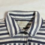 Hinge Stripe Cropped Soft Fabric Denim Jacket Size Small Coastal Nautical Casual Photo 3