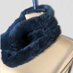 Y2K Scarf Collar Soft Faux Fur Infinity Scarves Neck Shrug Navy Blue sz OS Photo 2