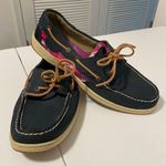 Sperry women’s blue shoes with pink plaid — size 9.5 Photo 0