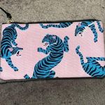 Society 6 canvas makeup bag in a cute tiger print. Blue Photo 0