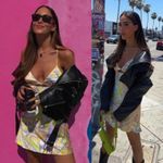 ZARA  Cutout Satin effect mini dress Size L psychedelic 70’s  coquette boho Retro Photo 6