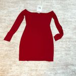 Naked Wardrobe  Women XL Red Long Sleeve Off Shoulder Bodycon Mini Dress Cocktail Photo 5