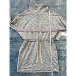 Zella NWT!  Peaceful Funnel Neck Tie Waist Sweatshirt Grey Light Heather Small Photo 3