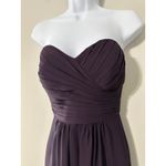 Bill Levkoff Strapless Chiffon Bridesmaid Dress Evening Gown Purple Size 4 Photo 1