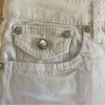Earl Cropped White Jean Sz. 14X18 Cuff Hem Flap Pockets Stretch Rhinestones Photo 4