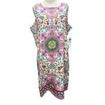 Maggy London  Shift Dress 16 White Pink Floral Mandala Sleeveless Euro Summer NEW Photo 1