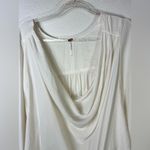 Free People Cream Drape Bishop Sleeve Oversized Blouse Sz M Photo 1