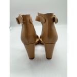 Idifu Nude Faux Leather Pointed Toe Chunky Heel Ankle Strap Pumps Size 7.5 Tan Photo 3