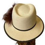 Vintage Betmar Cream Wool Feathered Wide Photo 3