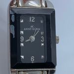 Anne Klein 15mm ladies silver tone black dial analog watch 6.5”-7” w/battery Photo 1