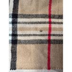 Cashmere Plaid Beige Black SoftLightweight Fringed Made in Scotland Scarf Tan Photo 6