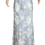 BHLDN  Leila Deep-V Flutter-Sleeve Satin Gown, Light Blue Sky Bouquet, 2 (US) Photo 10