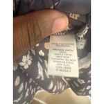 Loft  Floral Print Sleeveless Blouse Top Women's Size S White Trim Dark‎ Blue Photo 5