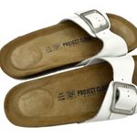 Project clouds Ibiza Sandals Leather Slides White Comfort Coastal Grandma shoes Size 8 Photo 4