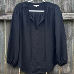 Joan Vass  Black Sheer Blouse Medium Photo 0