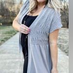 LuLaRoe NWT Kaylin Short Sleeve Smocked Cardigan Gray Relaxed Fit Size XL Photo 0