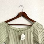 We The Free NWT  Womens Shirt Green Meant to Be Tee Ribbed Cropped Size Large Photo 2