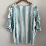 Seafolly Australia Striped Ruffle Sleeve Top Blouse Shirt Preppy Small Photo 1
