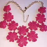 NY Brand Pink Floral Boho Statement Necklace Photo 4