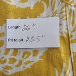 st. john's bay Yellow Pineapple Print Women's Top Size Large Linen Blend Top Photo 1