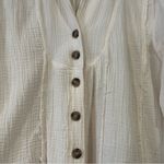 Free People Gauze Button Shirt Womens Small White Long Sleeve Oversized Boho Top Photo 1