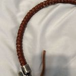 The Sak Brown & Green Shoulder Bag beaded details & scarf wrapped handle EUC Photo 12