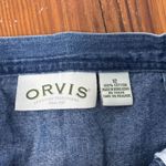 Orvis Vintage Denim Skirt Size 12 Blue Mid Jean Button Front Photo 1