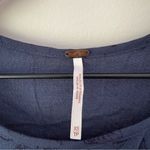 Free People Indigo Combo Tank Top Floral Print Cutout Sleeveless Crinkle Cut Out Photo 7