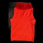 Bette Paige Fur Trim Sleeveless Sweater​ Red Size L Photo 3