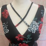 Guess Black Floral zipped dress Size 2 Photo 2