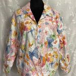 Alfred Dunner Eyelet Butterfly Lined Button Front Long Sleeve Jacket XL 16P EUC Photo 0