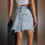Anthropologie  Pilcro Cotton Denim Distressed Mini Skirt Blue 10 Photo 2
