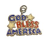 God Bless America Patriotic Red White And Blue Enamel Stars Charm Photo 0