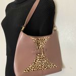 Furla Pink Leather Animal Print Fur Contrast Handb Photo 2