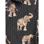 Chico's Women's Button-Up Shirt Size 0 Black Elephant Print Photo 4